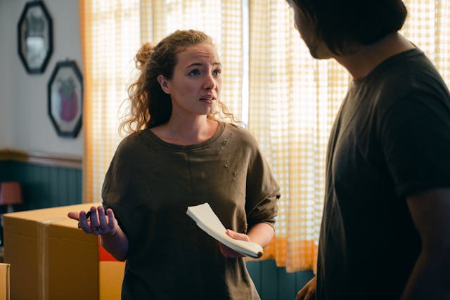 Girl and Guy in Conversation