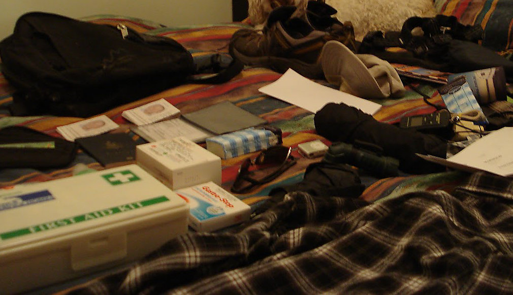 organising travel pack