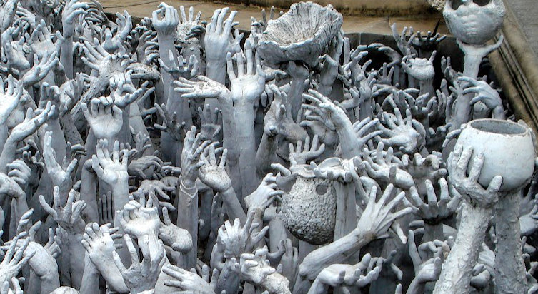 hands reaching up